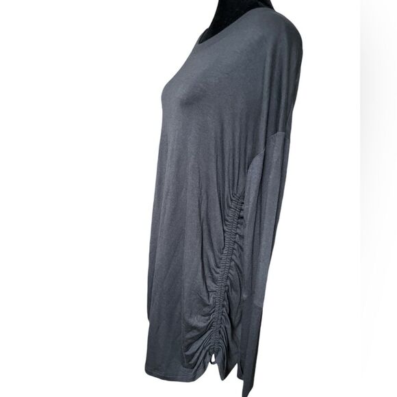 Athleta Charcoal Threadlight Asym Relaxed Long Sleeve Tunic Size Large - Picture 4 of 8
